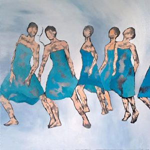 Le cortège est une peinture de Corinne Malfreyt inspirée par Pina Bausch.