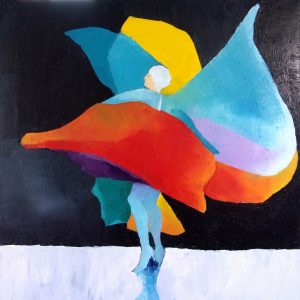 Loïe, La nuit est une peinture de Corinne Malfreyt inspirée par Loïe Fuller.
