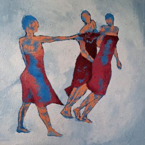 Le passage magenta est une peinture de Corinne Malfreyt inspirée par Pina Bausch.