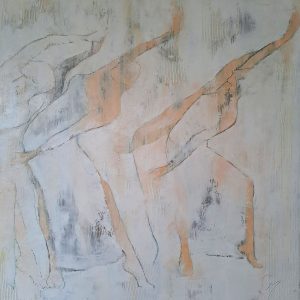 Gracieuses est une peinture de Corinne Malfreyt inspirée par Pina Bausch.