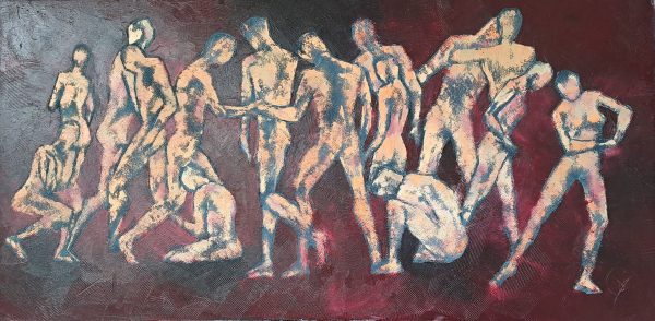 Solidarités est une peinture de l'artiste peintre Corinne Malfreyt inspirée par Christian Spuck.