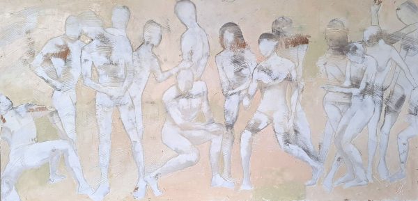 Humanités est une peinture de Corinne Malfreyt inspirée par Christian Spuck.