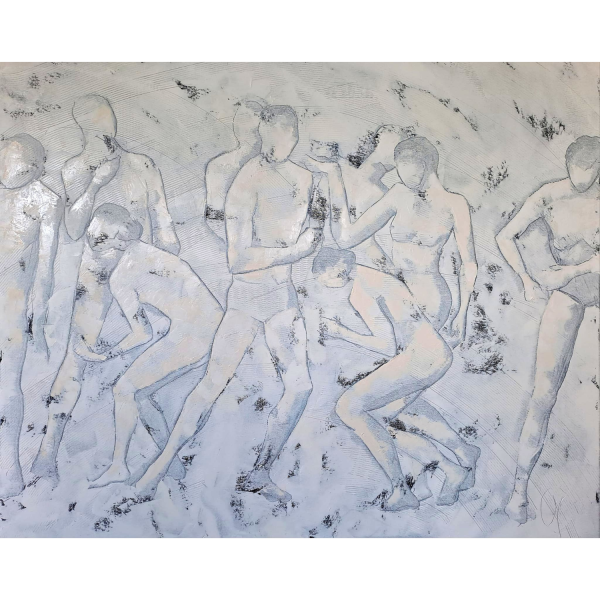 Le secret blanc est une peinture de Corinne Malfreyt inspirée par Christian Spuck.