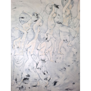 La grande porteuse d'eau est une peinture de Corinne Malfreyt inspirée par le mouvement.
