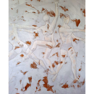 Danseuse est une peinture de Corinne Malfreyt inspirée par le mouvement.
