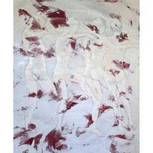 Danseuse nue est une peinture de Corinne Malfreyt inspirée par le mouvement.