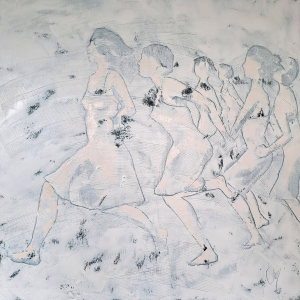La course est une peinture de Corinne Malfreyt inspirée par Pina Bausch.