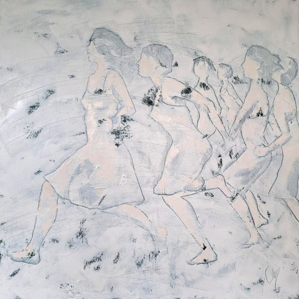 La course est une peinture de Corinne Malfreyt inspirée par Pina Bausch.