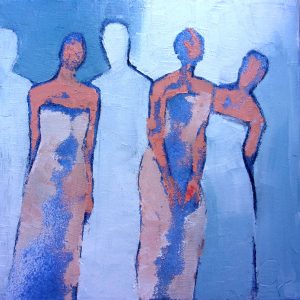 Confidences est une peinture de Corinne Malfreyt inspirée par Pina Bausch.