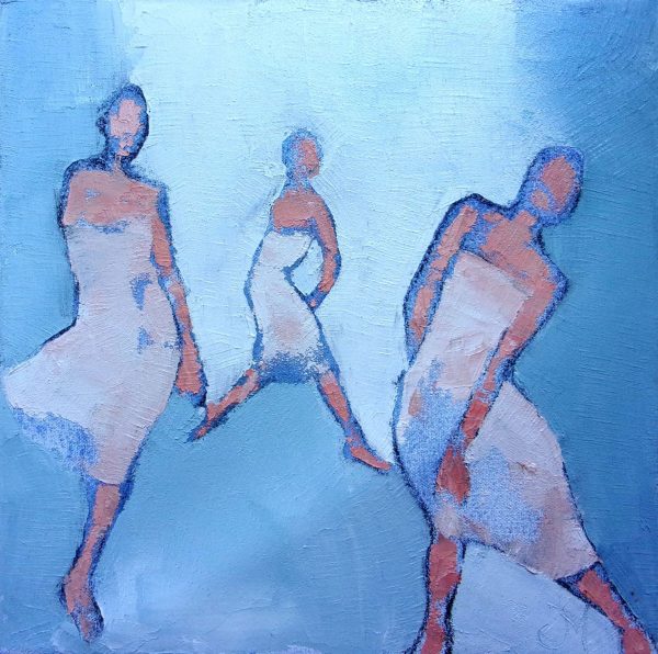 Trio est une peinture de Corinne Malfreyt inspirée par Pina Bausch.