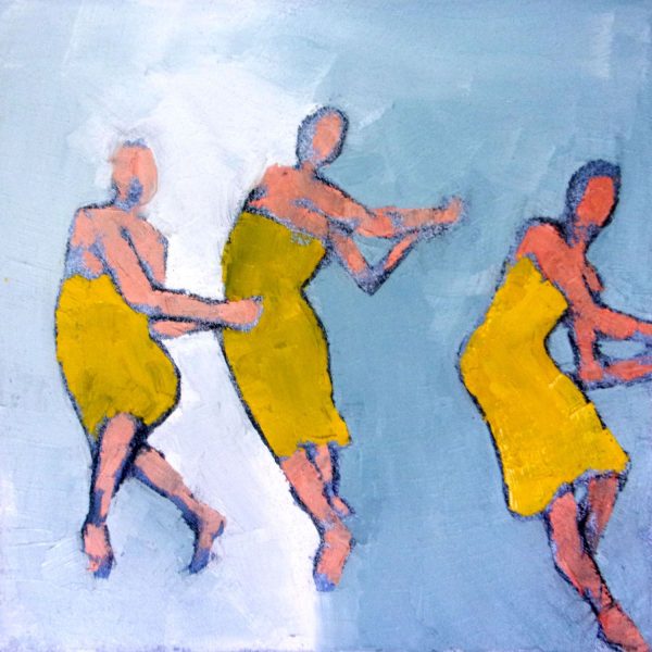 La vague jaune est une peinture de Corinne Malfreyt inspirée par Pina Bausch.