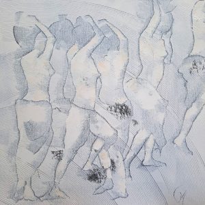 La porteuse d'eau est une peinture de Corinne Malfreyt inspirée par le mouvement.