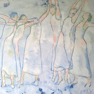 Improvisation est une peinture de Corinne Malfreyt inspiré de la danseuse Maiko Nishino.