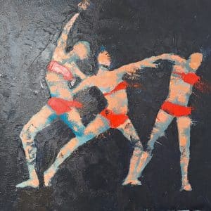 Modern Jazz 1 est une peinture de Corinne Malfreyt, inspirée par la danse.