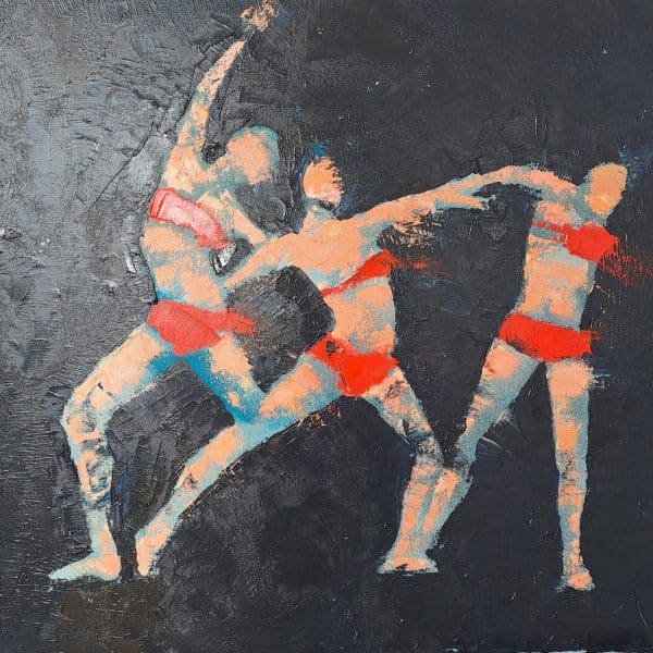 Modern Jazz 1 est une peinture de Corinne Malfreyt, inspirée par la danse.