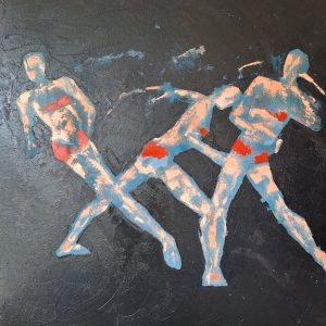 Modern Jazz est une peinture de Corinne Malfreyt inspirée par le mouvement.